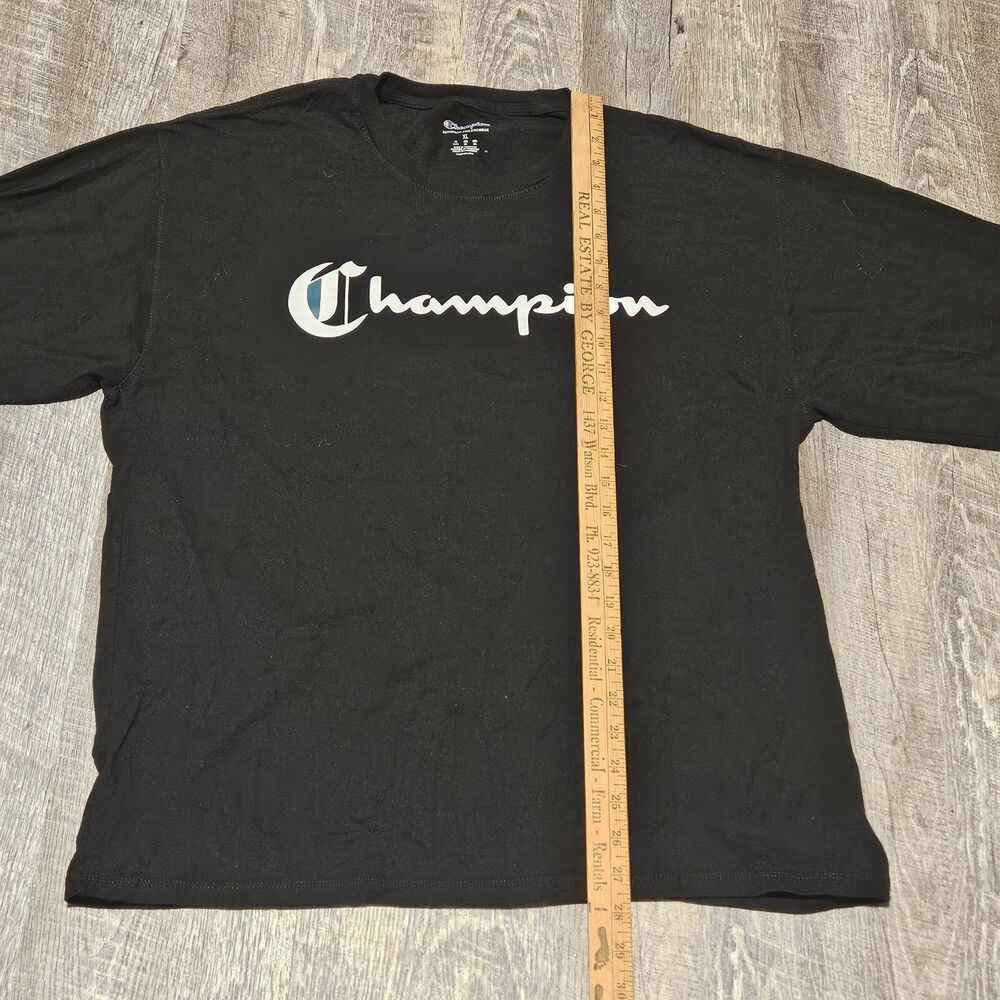 Champion Authentic Athletic Wear Black Long Sleeve Thick T-Shirt Size XL Logo - Picture 6 of 10